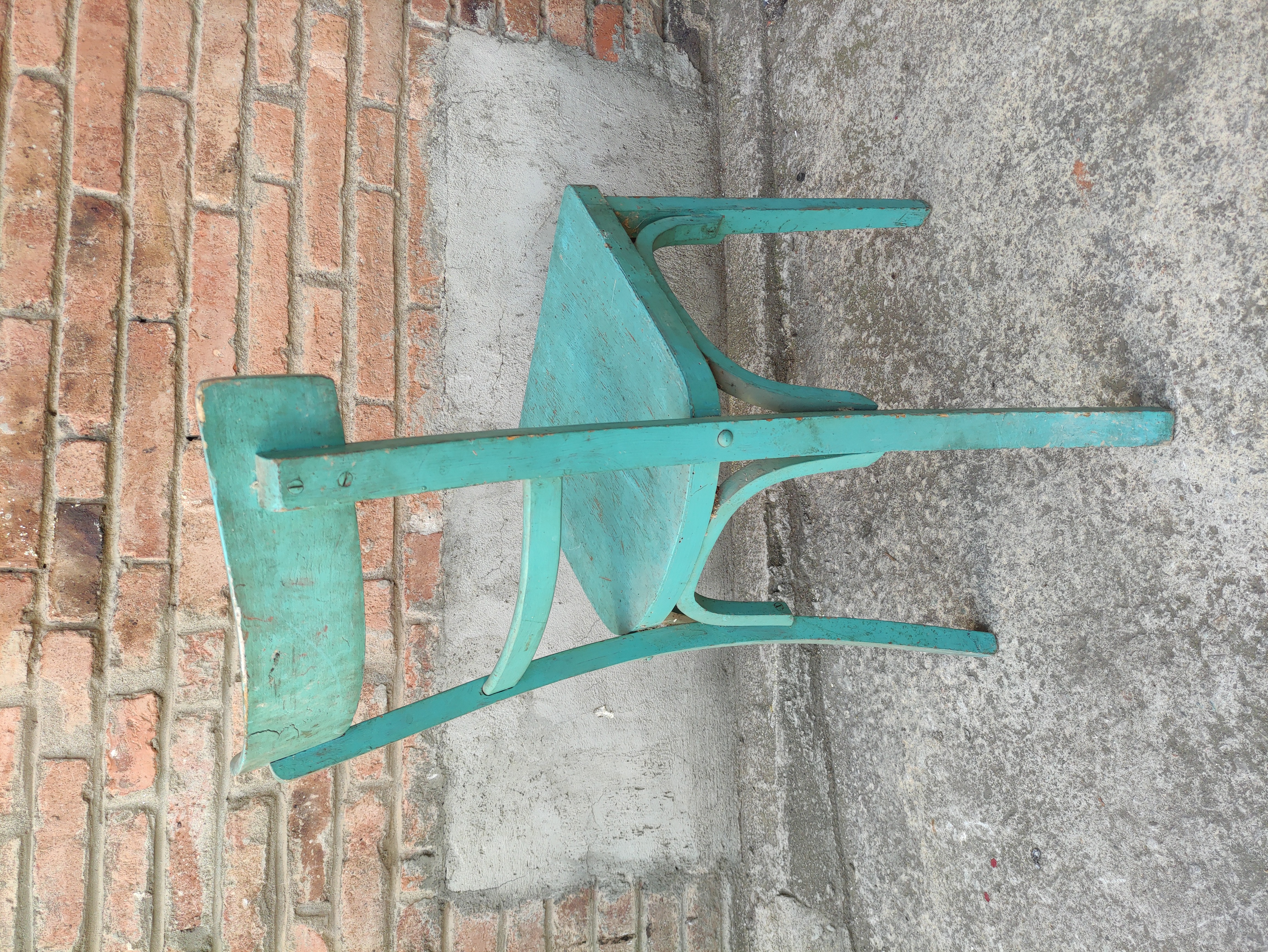 silla madera azul verde 41-81x37x37 (18eu) 1u